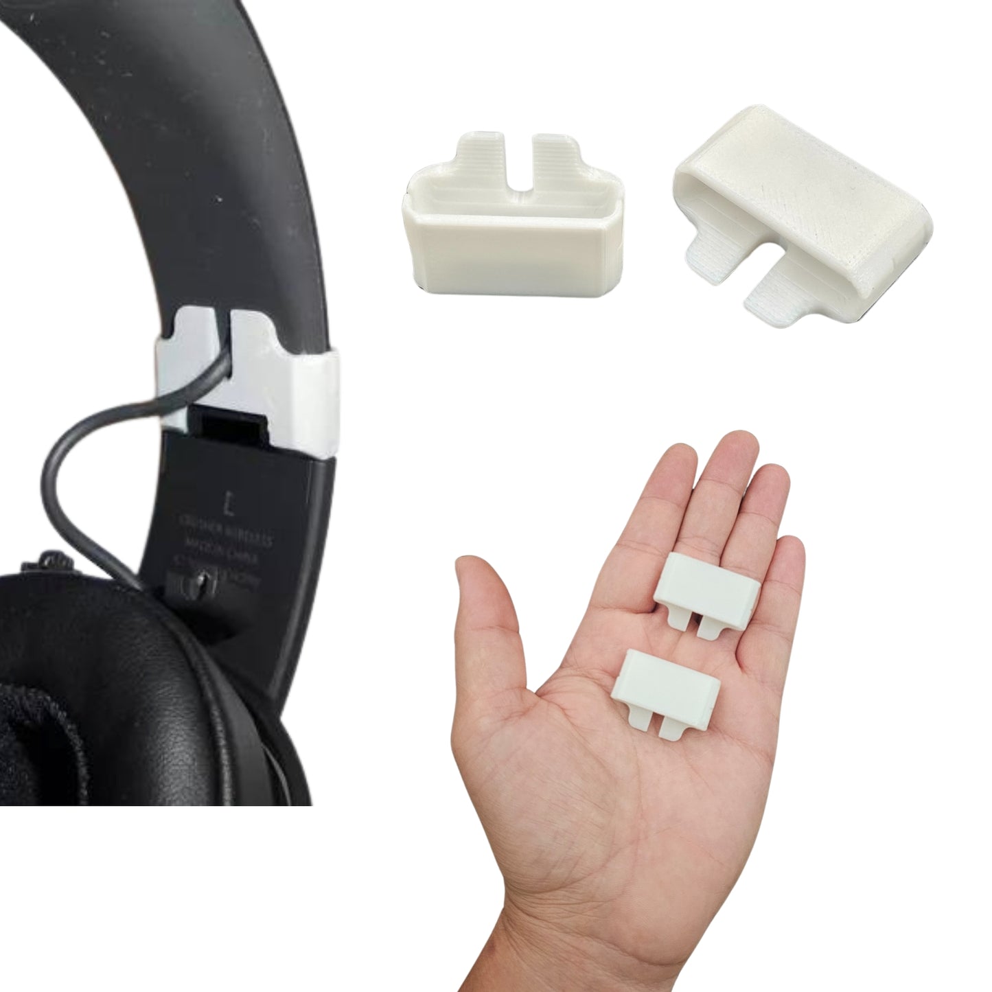 Replacement Hinges for Skullcandy Crusher Wireless Over Ear Headphones 2 Pcs, standard, White