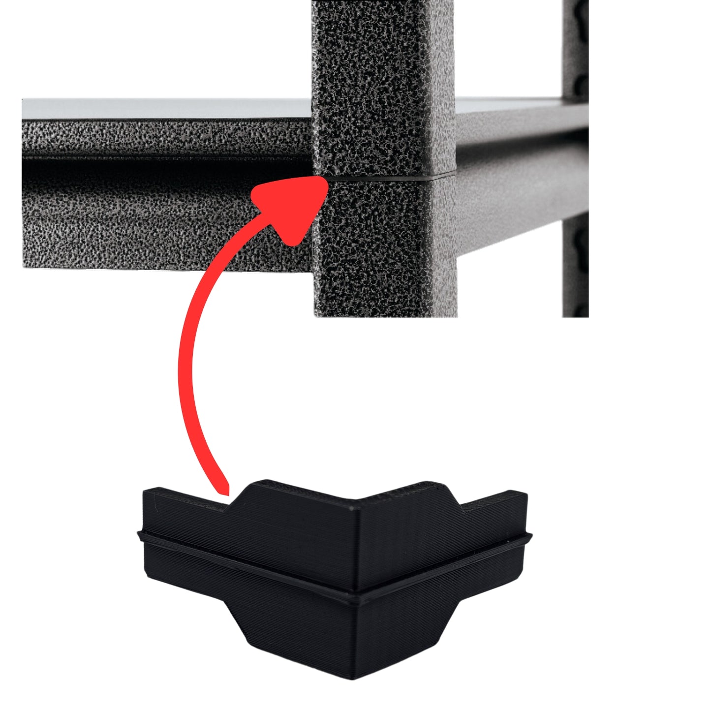 Whalen Post Insert Corner Connector for Shelving Costco (12 Units), Black