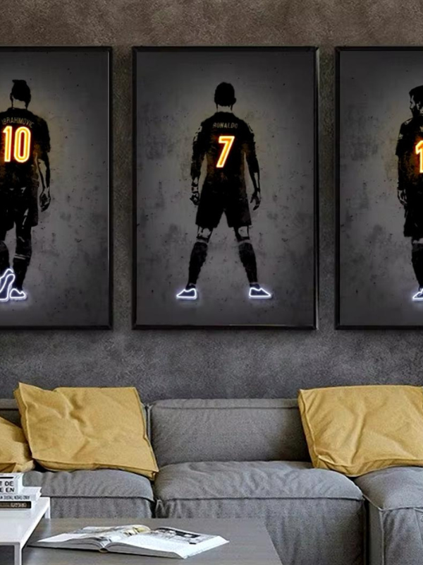 Neon Basketball Sport Print Canvas Painting Football Art Poster Neon Graffiti Concrete Wall Picture For Living Room Home Decor